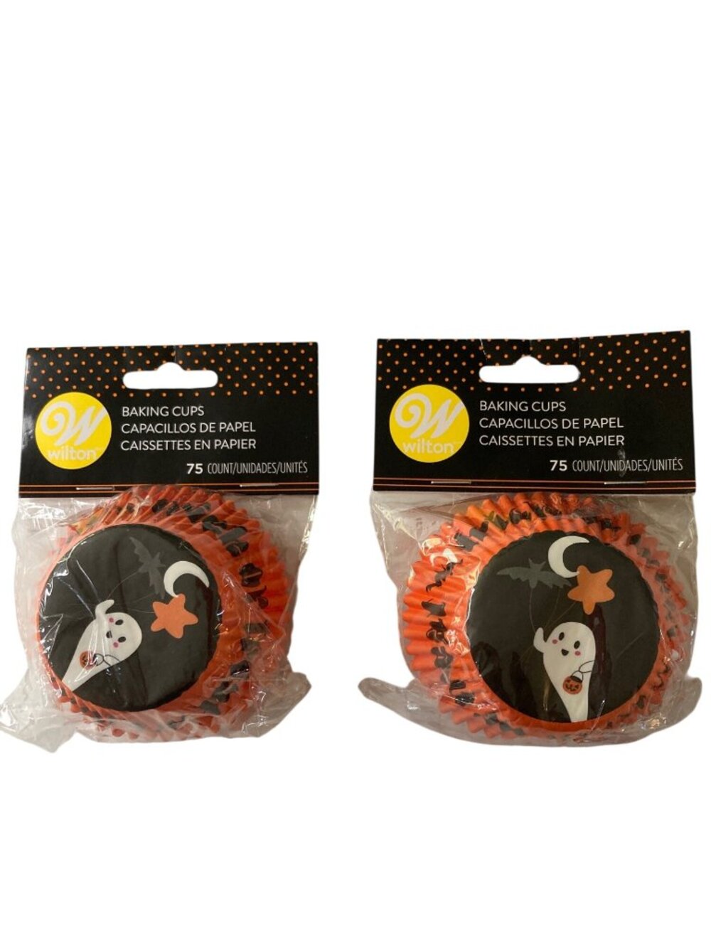 Wilton Trick Or Treat Halloween Baking Cup Liners Set 2 pkgs 75 Count Each